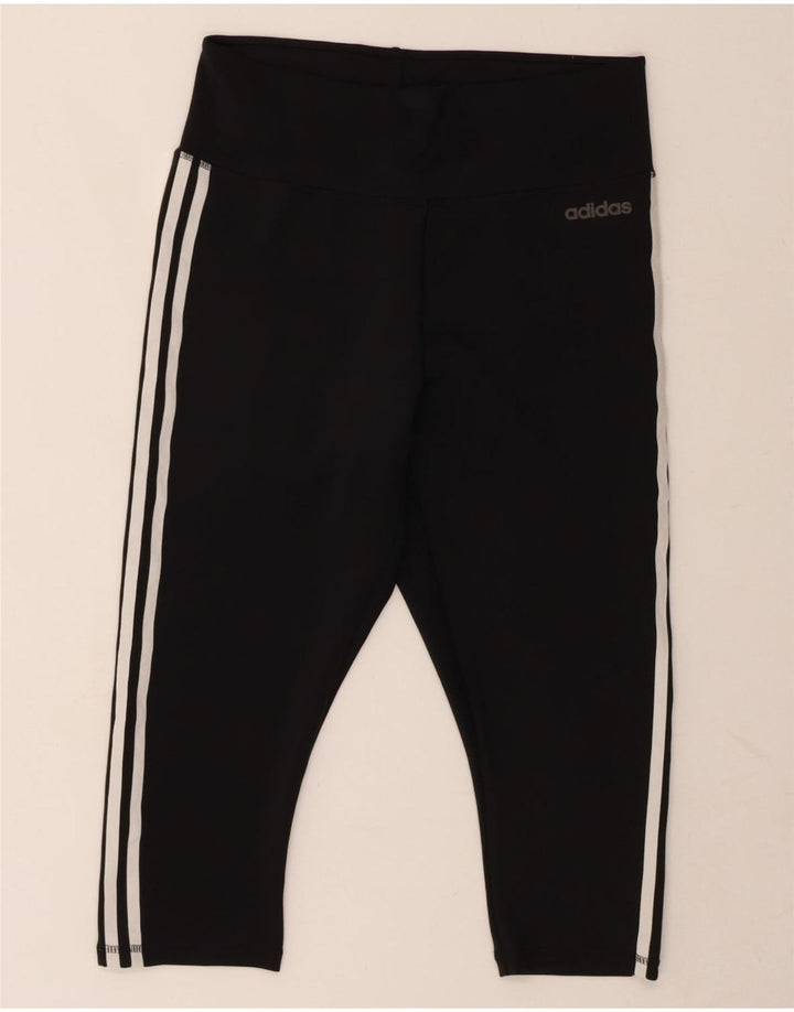 ADIDAS Womens Climalite Capri Leggings UK 16/18 Large  Black Polyester