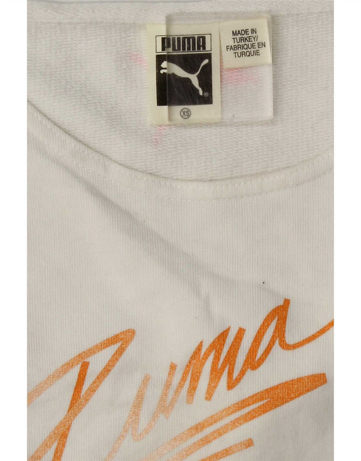 Puma Graphic Sweatshirt Jumper UK 6 XS Hvid