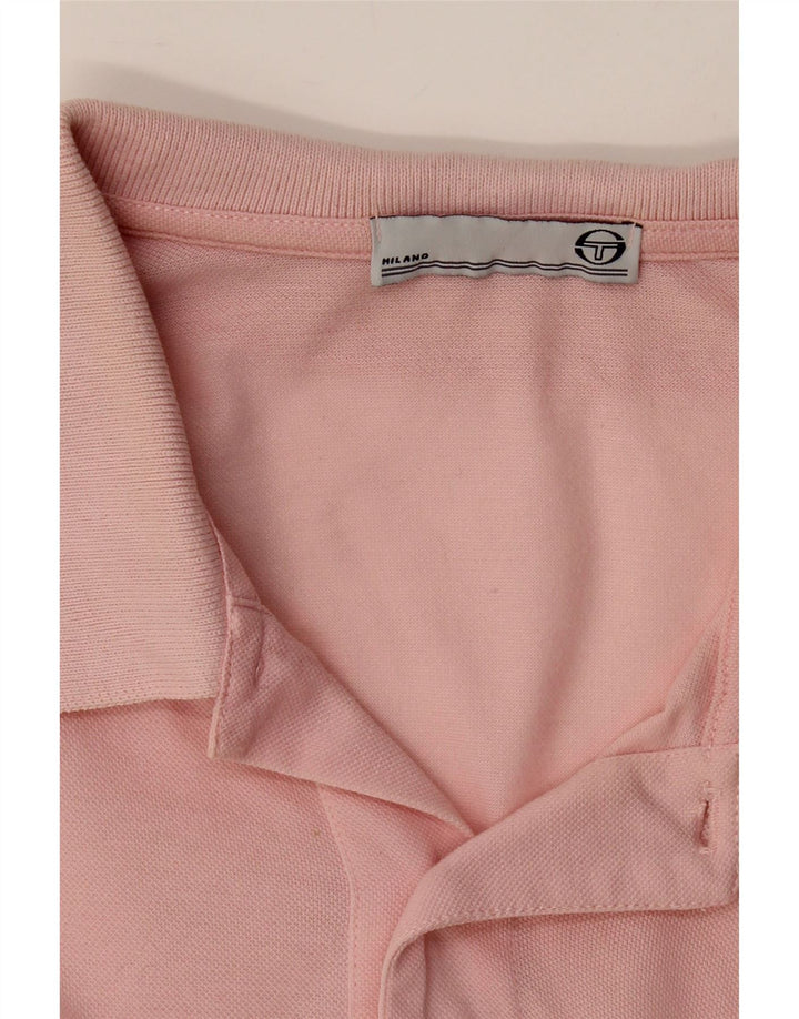 SERGIO TACCHINI Mens Milano Polo Shirt Medium Pink Cotton Vintage Sergio Tacchini and Second-Hand Sergio Tacchini from Messina Hembry 