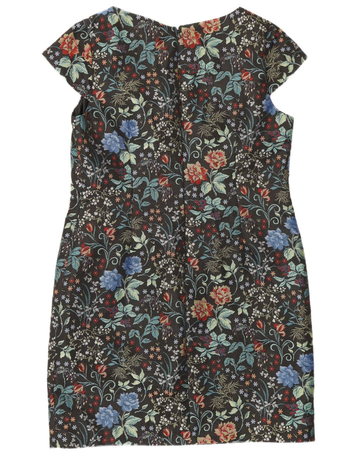 Monsoon Womens Sheath Dress UK 18 XL Black Floral Polyester