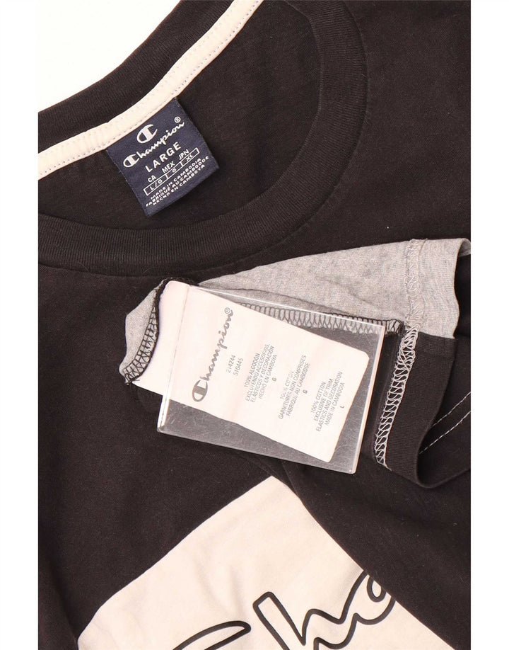 Champion Herre grafisk T-shirt Top Stor flerfarvet Colourblock Bomuld