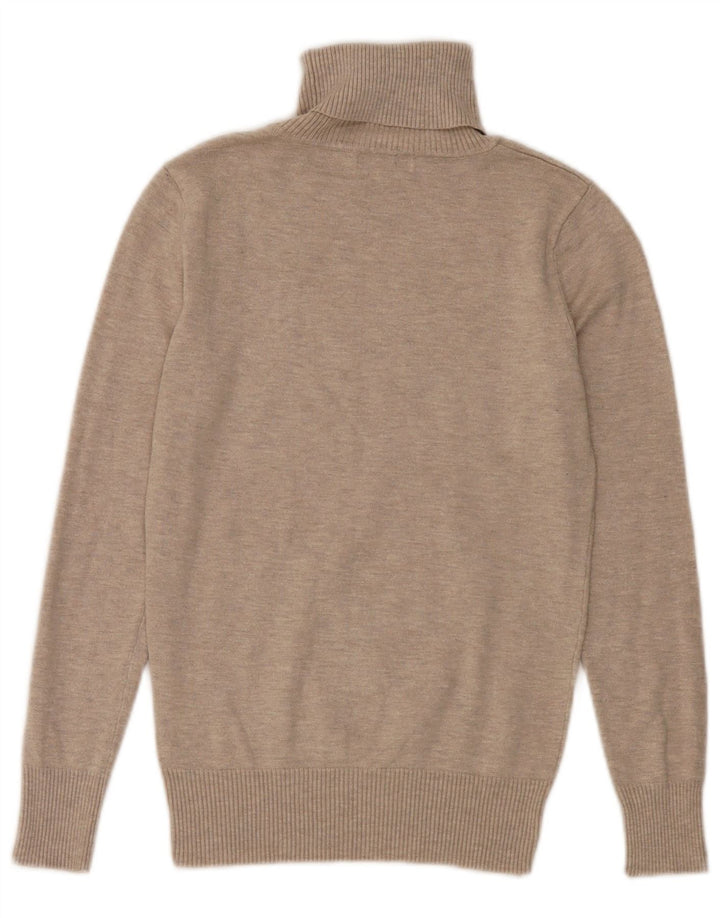 Vintage Dame Roll Neck sweater IT 40 Små Beige Flecked