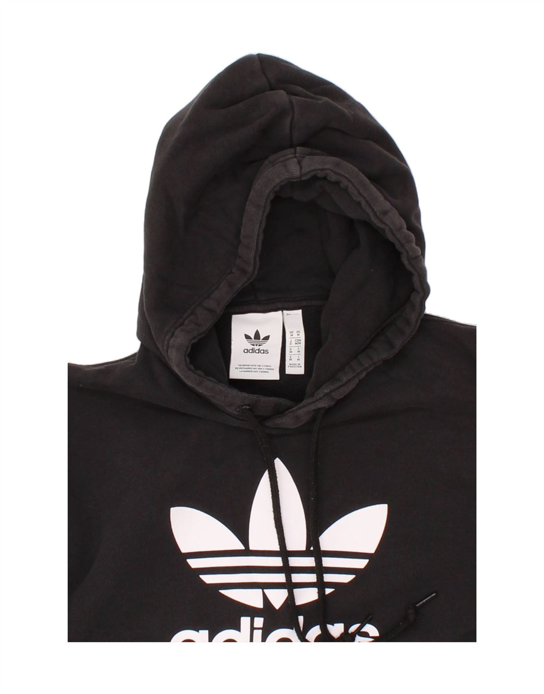 ADIDAS Mens Graphic Hoodie Jumper Medium Black Cotton Vintage Adidas and Second-Hand Adidas from Messina Hembry 
