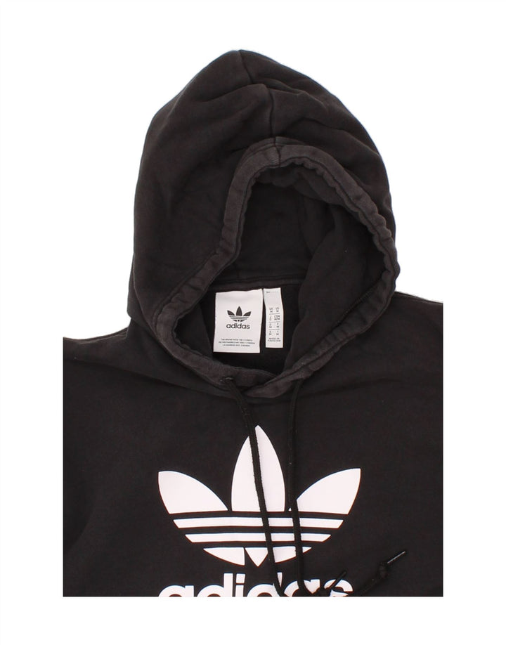 ADIDAS Mens Graphic Hoodie Jumper Medium Black Cotton Vintage Adidas and Second-Hand Adidas from Messina Hembry 