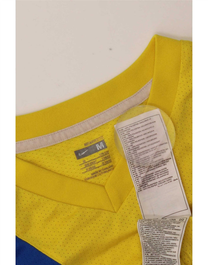 Nike grafisk T-shirt top til mænd UK 39/41 Medium Yellow Colourblock Polyester