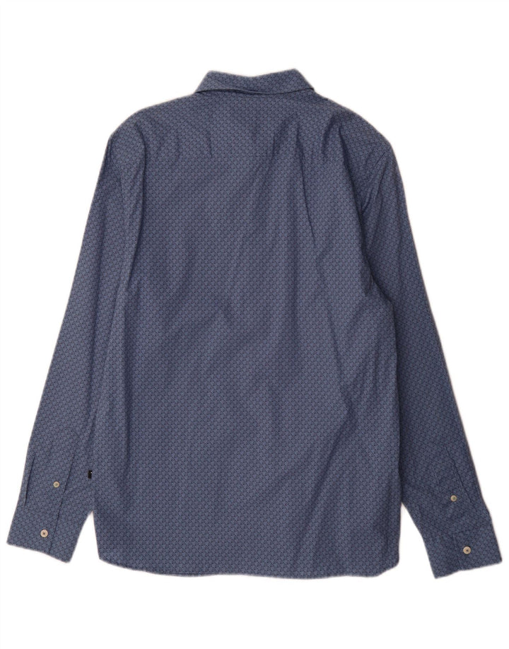 Ted Baker Herreskjorte str. 3 Medium Blue Houndstooth Bomuld