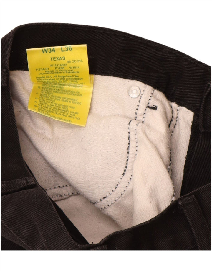 WRANGLER Herre Texas Straight Jeans W34 L32 Sort Bomuld