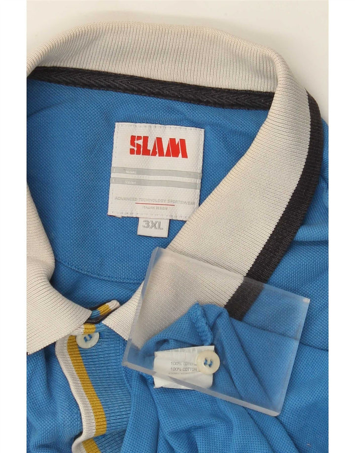 Slam herre poloshirt 3XL blå bomuld
