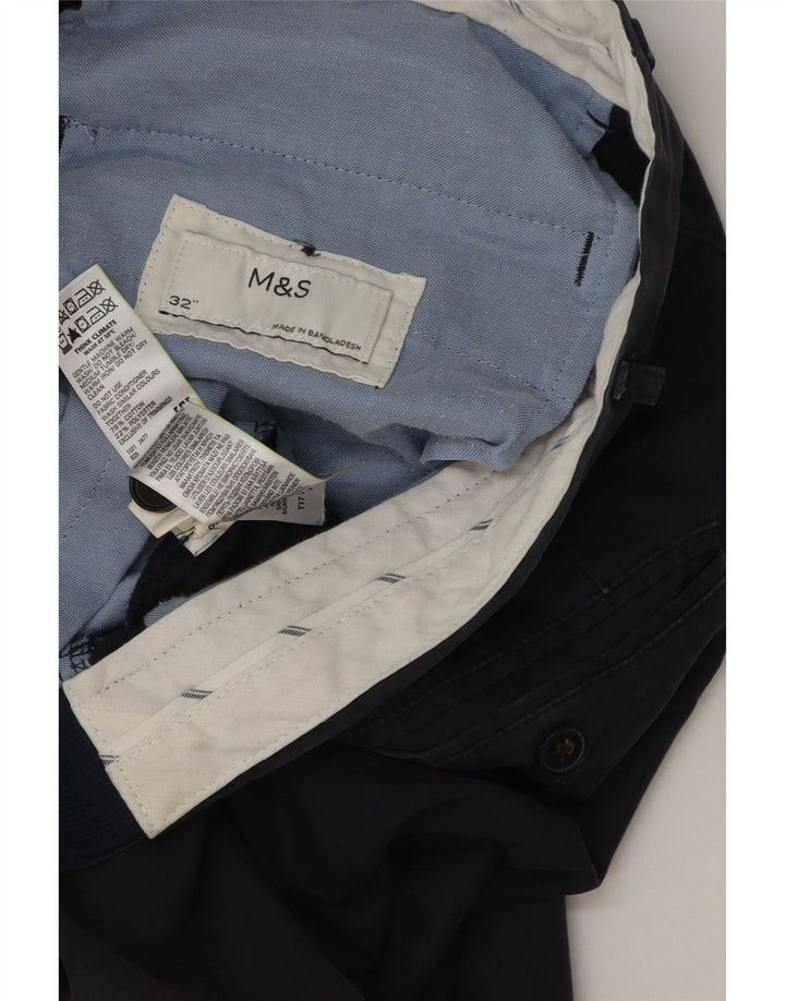 Marks & Spencer Herre Chino Shorts W32 Medium Navyblå Bomuld