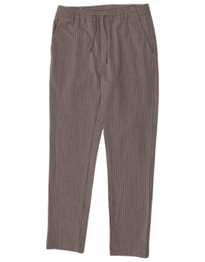 Zara Herre Slim Chino Bukser Small W29 L30 Gråstribet polyester
