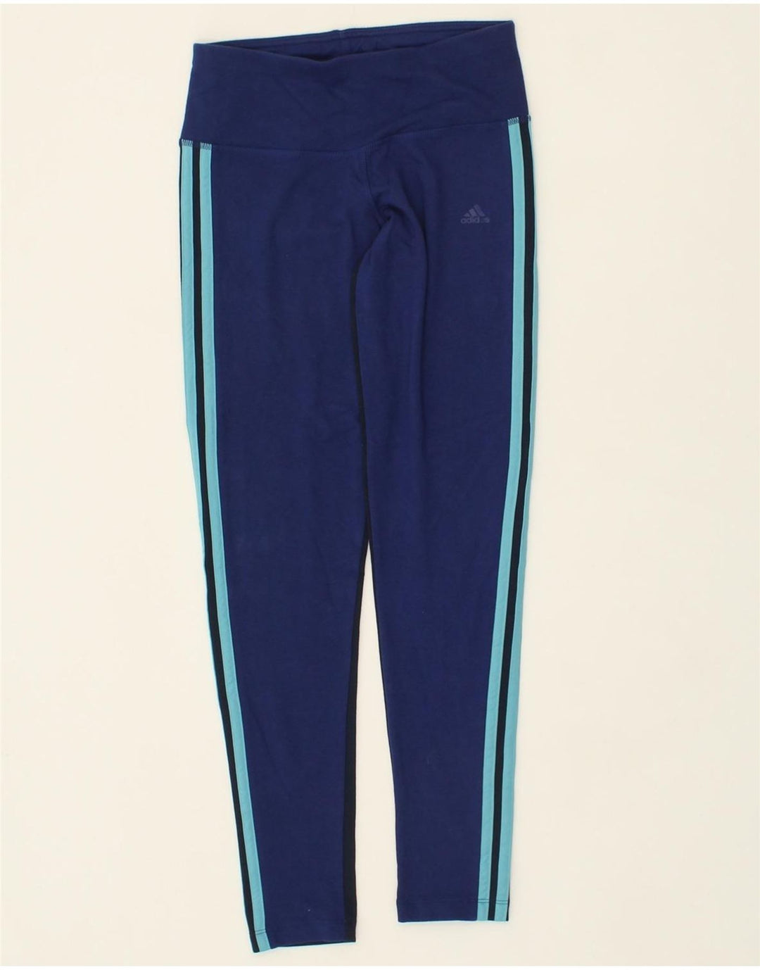 ADIDAS Womens Climalite Leggings UK 4/6 XS Blue Polyester Vintage Adidas and Second-Hand Adidas from Messina Hembry 