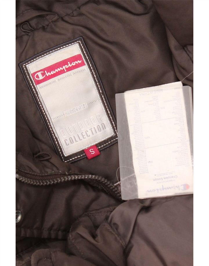 Champion Dame hætte polstret frakke UK 10 Lille brun polyester