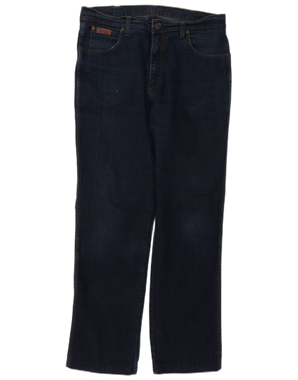 Wrangler Herre Texas Stretch Straight Jeans W36 L34 Marineblå Bomuld