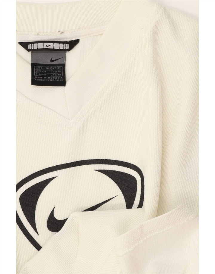 Nike grafisk T-shirt top til mænd UK 36/38 Lille hvid stribet polyester