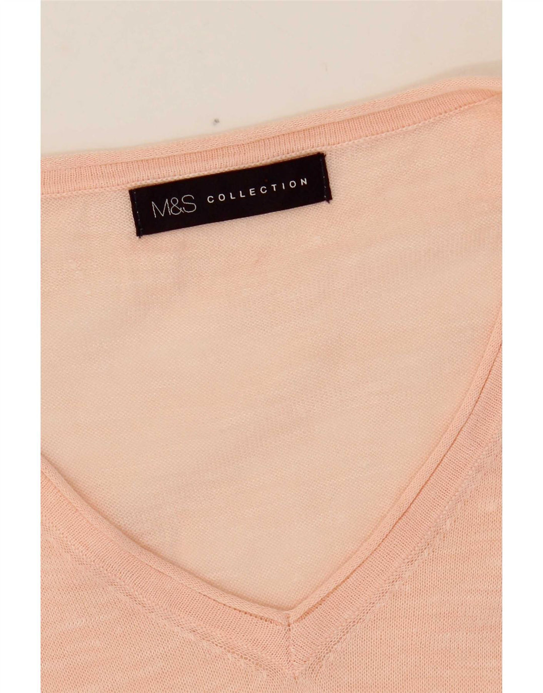 Marks & Spencer Dame Se Through V-hals sweater UK 14 Medium Pink