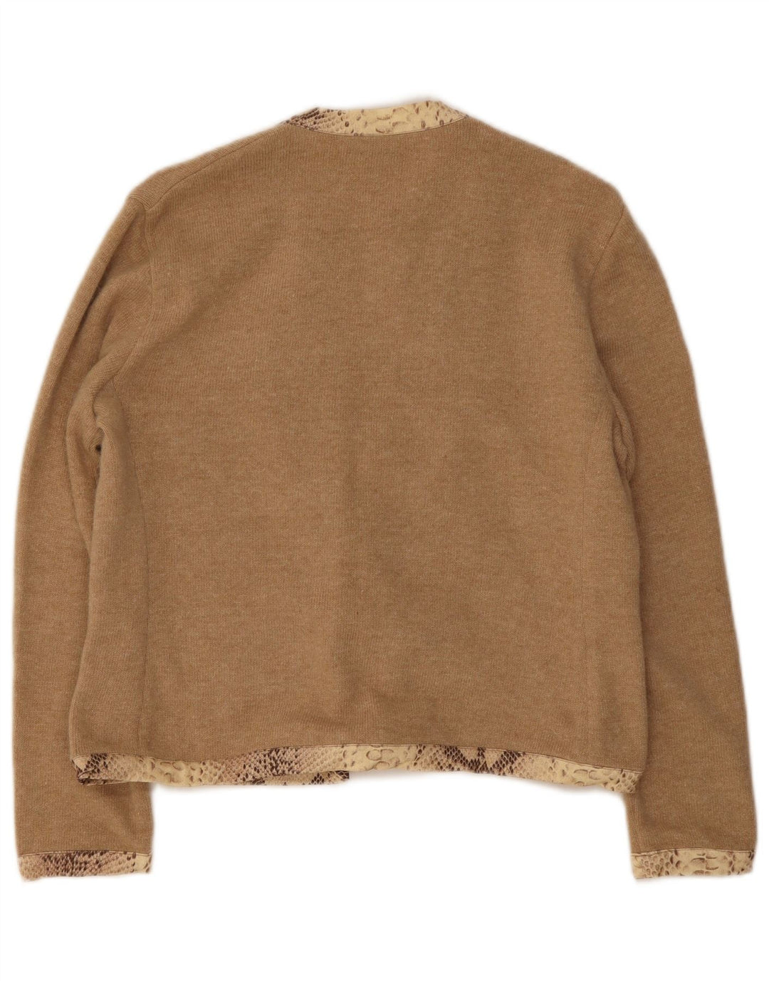 Daniela Drei Dame Front Tie Cardigan Sweater IT 44 Medium Brun Uld