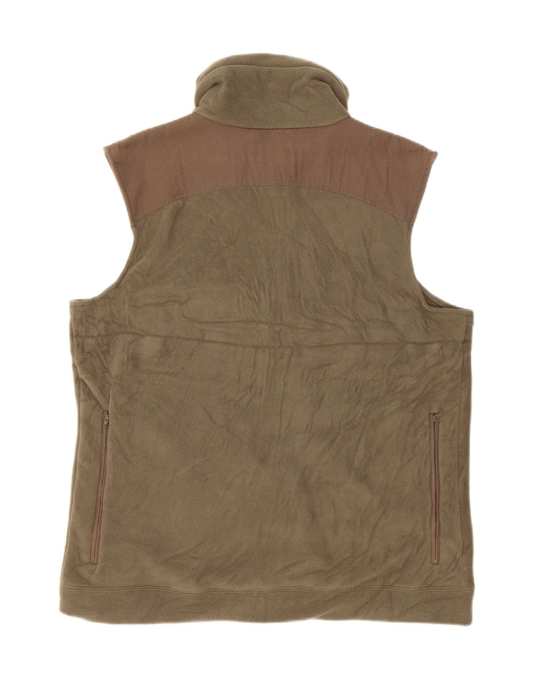 Vintage Dame Fleece Gilet UK 18 XL Khaki Polyester