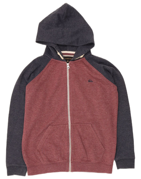 Quiksilver hættetrøje med lynlås til drenge 13-14 år Rød Colourblock Bomuld