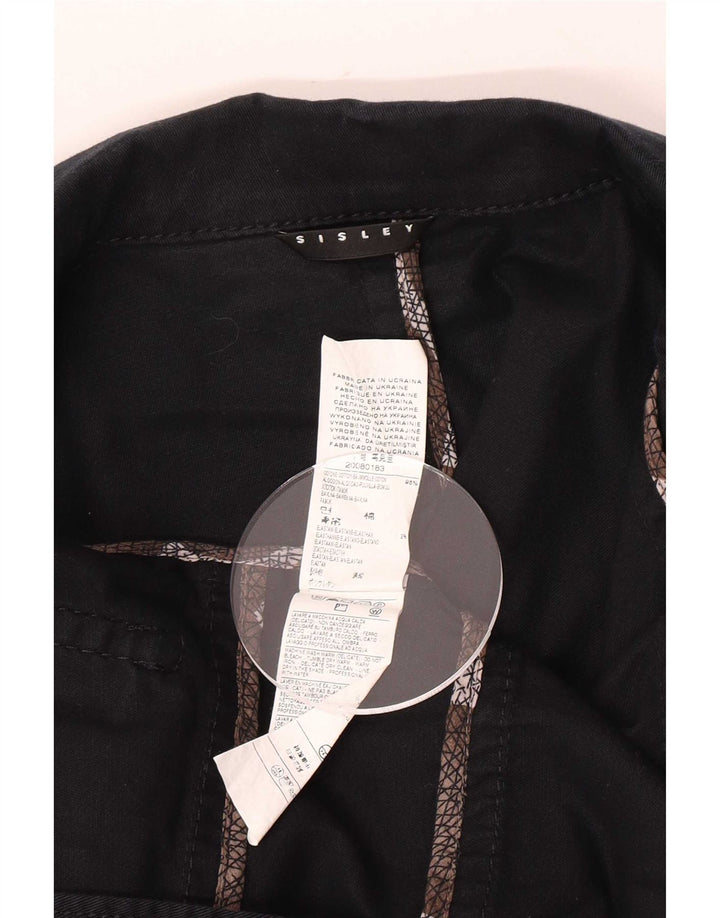Sisley Womens Blazer Jacket IT 40 Small Black Cotton