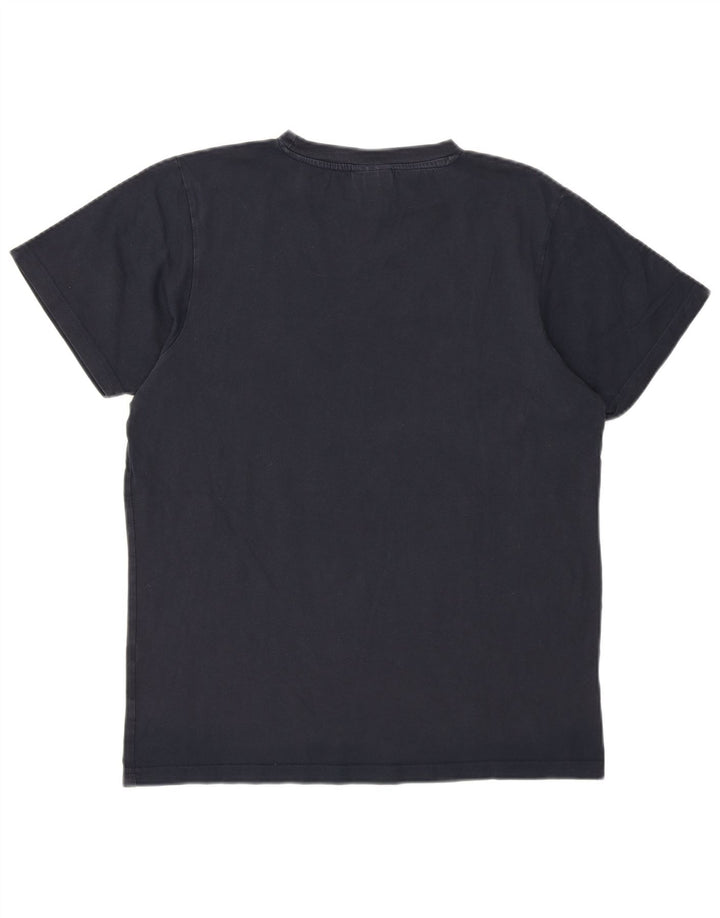 ELLESSE Womens Oversized Graphic T-Shirt Top UK 8 Small  Navy Blue