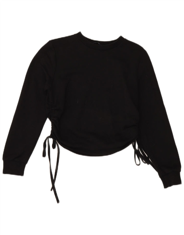 Zara Sweatshirt Jumper UK 10 Small Black Polyester