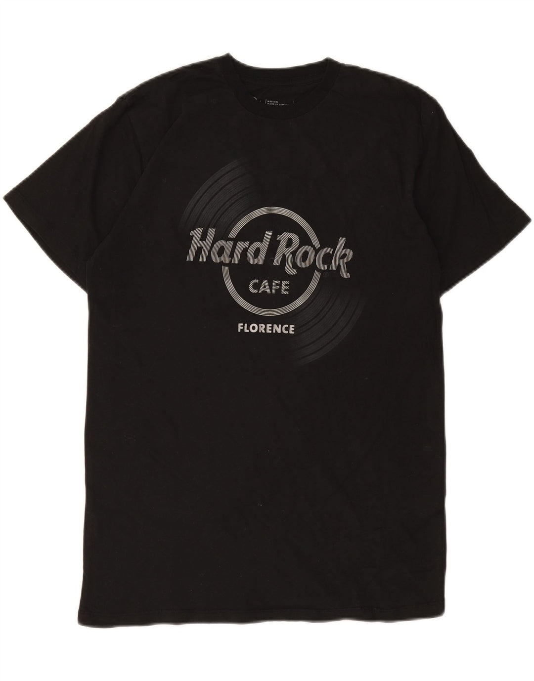 HARD ROCK CAFE Mens Florence Graphic T-Shirt Top Medium Black Cotton Vintage Hard Rock Cafe and Second-Hand Hard Rock Cafe from Messina Hembry 