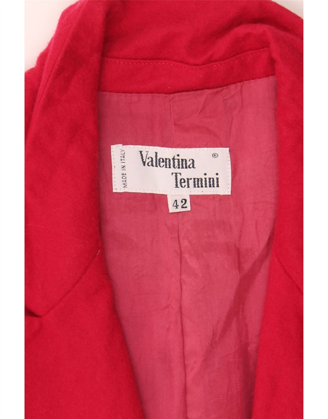 VALENTINA'S Womens 2 Button Blazer Jacket IT 42 Medium Red Virgin Wool Vintage Valentina's and Second-Hand Valentina's from Messina Hembry 