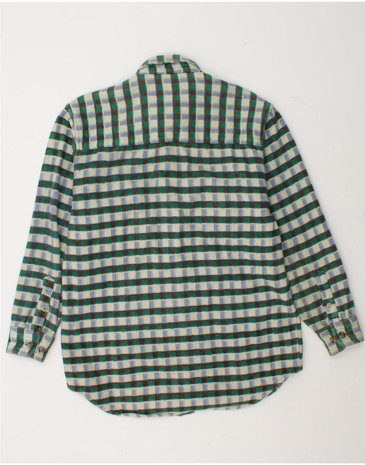 VINTAGE Mens Flannel Shirt Small Green Check Cotton Vintage Vintage and Second-Hand Vintage from Messina Hembry 
