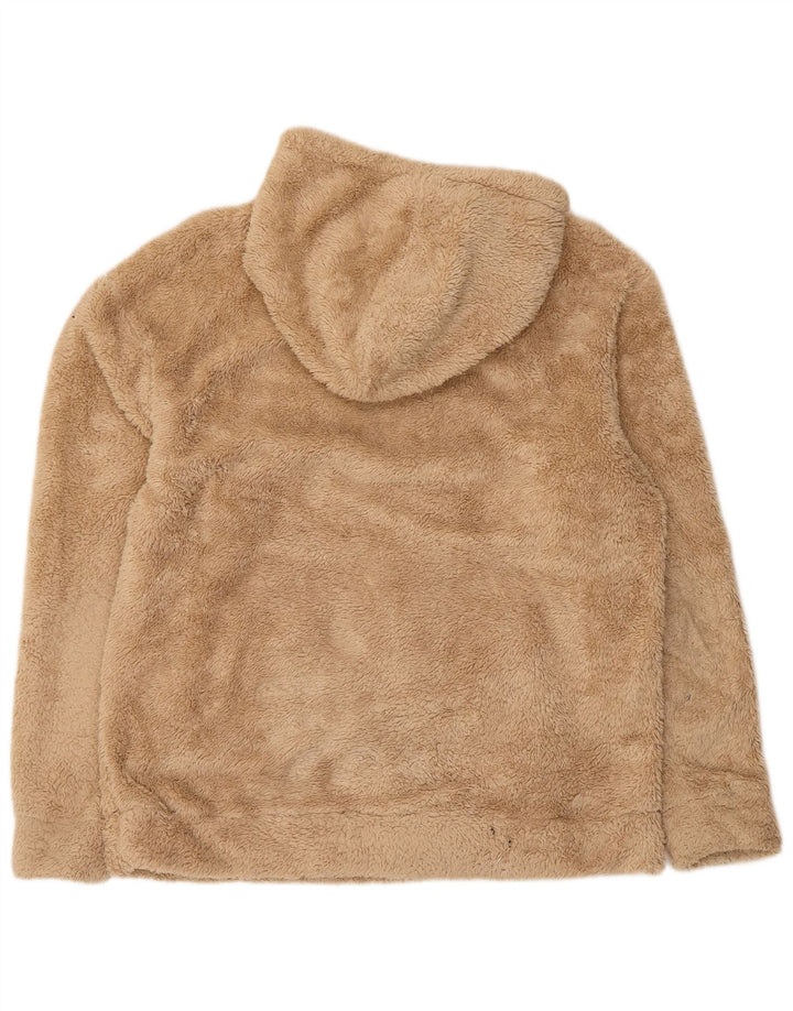 ZARA fleecetrøje med hætte til mænd, stor beige