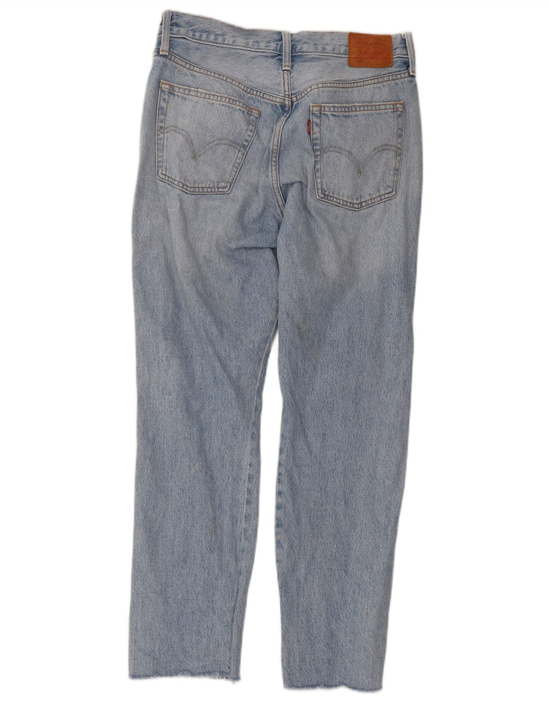 Levi's Dame 501 Distressed Straight Jeans W29 L28 Blå Bomuld