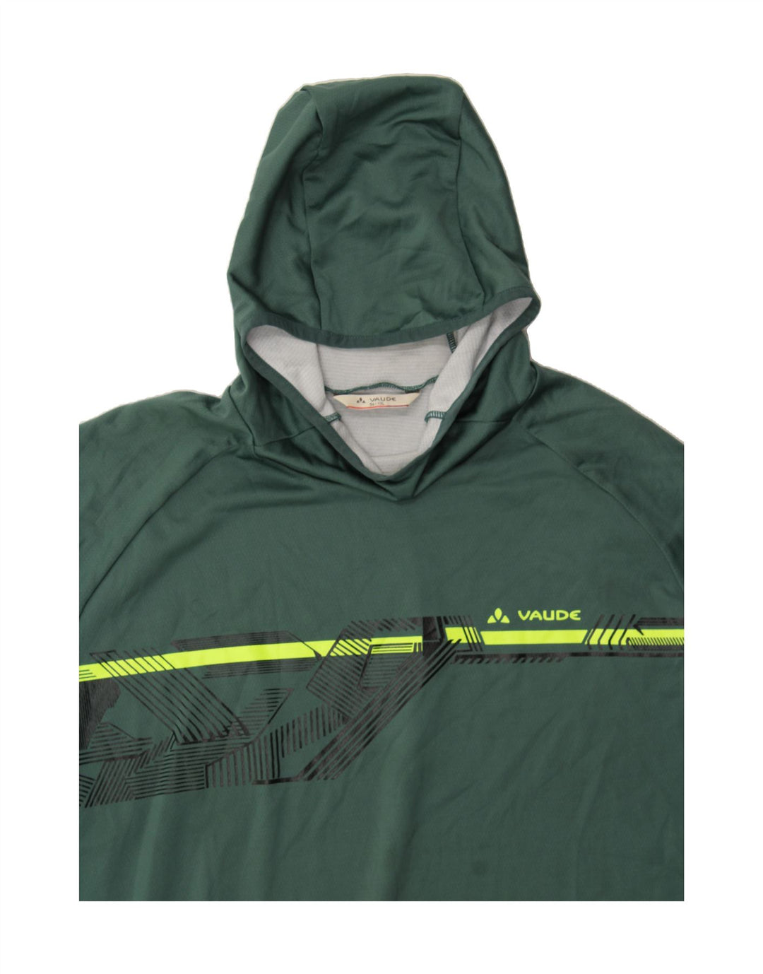 VAUDE Mens Graphic Hoodie Jumper IT 56 2XL Green Polyester Vintage Vaude and Second-Hand Vaude from Messina Hembry 