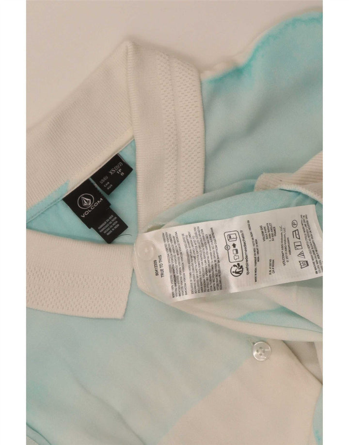 Volcom Dame Kortærmet Pullover Bluse UK 6 XS Hvid Colourblock