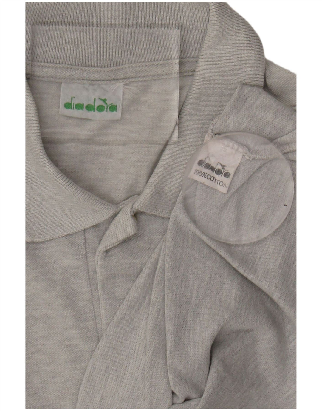 DIADORA Mens Polo Shirt Medium Grey Cotton