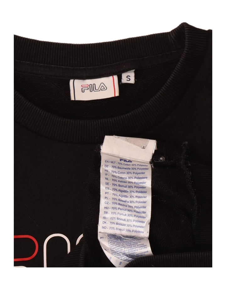 Fila Herre Grafisk Sweatshirt Jumper Lille sort bomuld