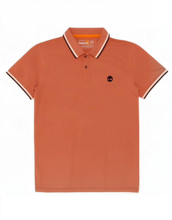 Timberland Herre Slim Fit Polo Shirt Medium Brun Stribet Bomuld