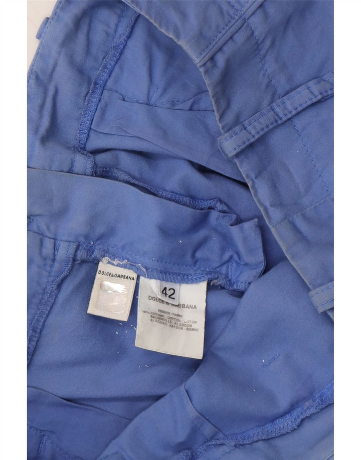 DOLCE & GABBANA Womens Straight Capri Trousers IT 42 Medium W30 L22 Blue Vintage Dolce & Gabbana and Second-Hand Dolce & Gabbana from Messina Hembry 