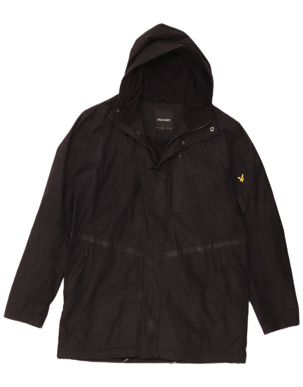 Lyle & Scott Herre Hooded Windbreaker Jacket UK 38 Medium Black Polyester