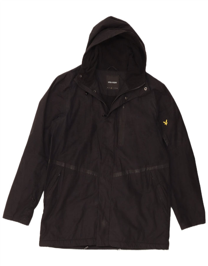 Lyle & Scott Herre Hooded Windbreaker Jacket UK 38 Medium Black Polyester