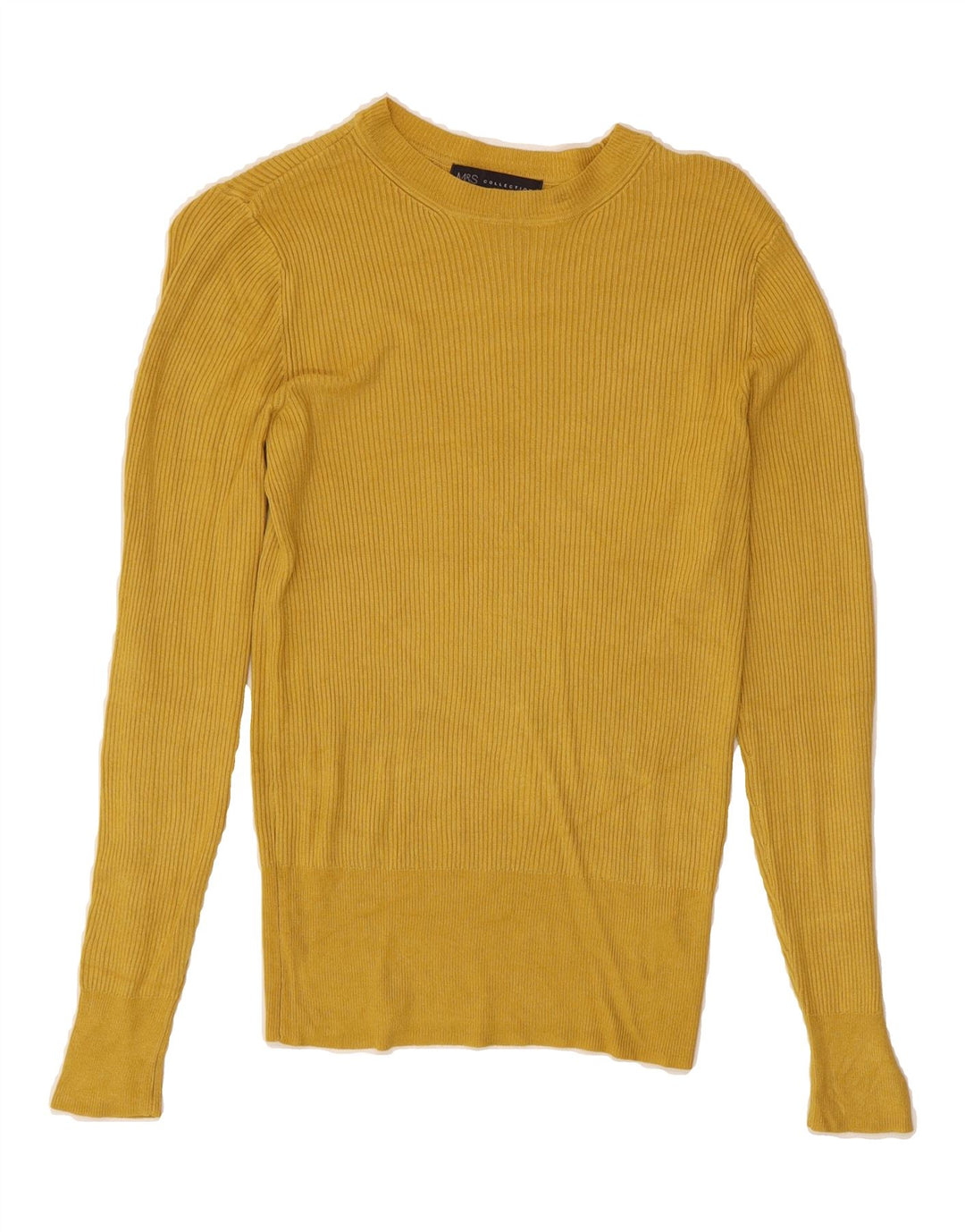 MARKS & SPENCER Womens Crew Neck Jumper Sweater UK 12 Medium Yellow Vintage Marks & Spencer and Second-Hand Marks & Spencer from Messina Hembry 