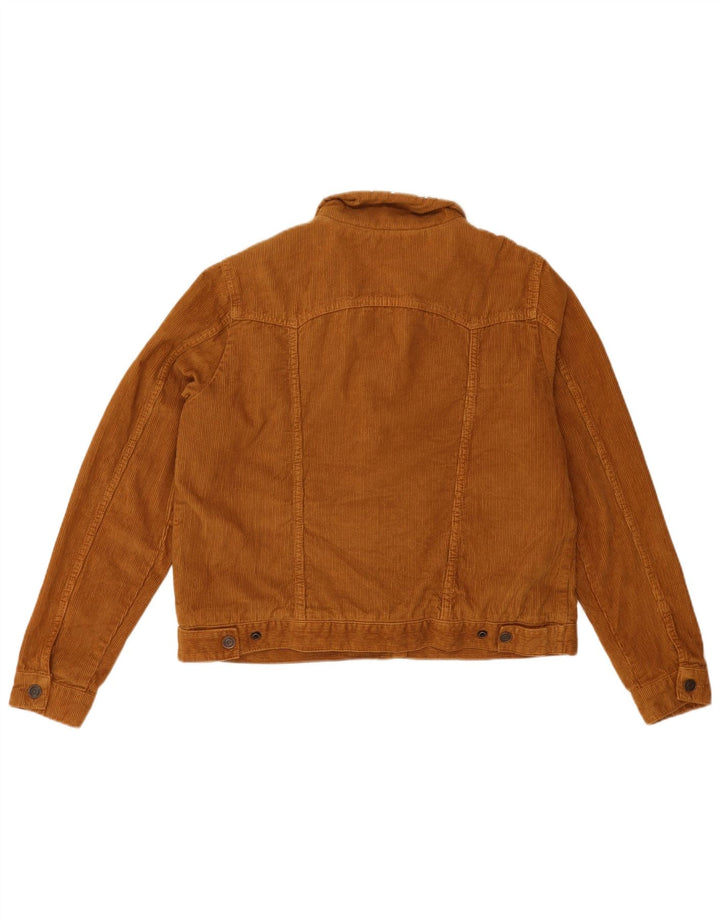 TOPSHOP Dame Corduroy Sherpa-jakke UK 16 Stor brun bomuld