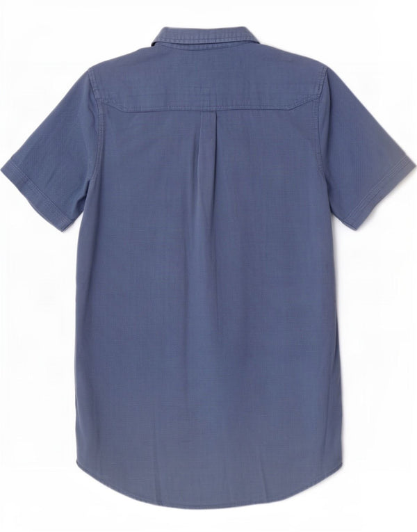 Saltrock Kortærmet skjorte til mænd Small Blue Cotton