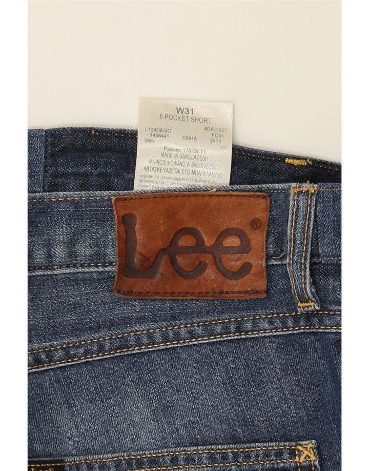 LEE Mens 5 Pocket Short Denim Shorts W31 Medium  Navy Blue Cotton Vintage Lee and Second-Hand Lee from Messina Hembry 