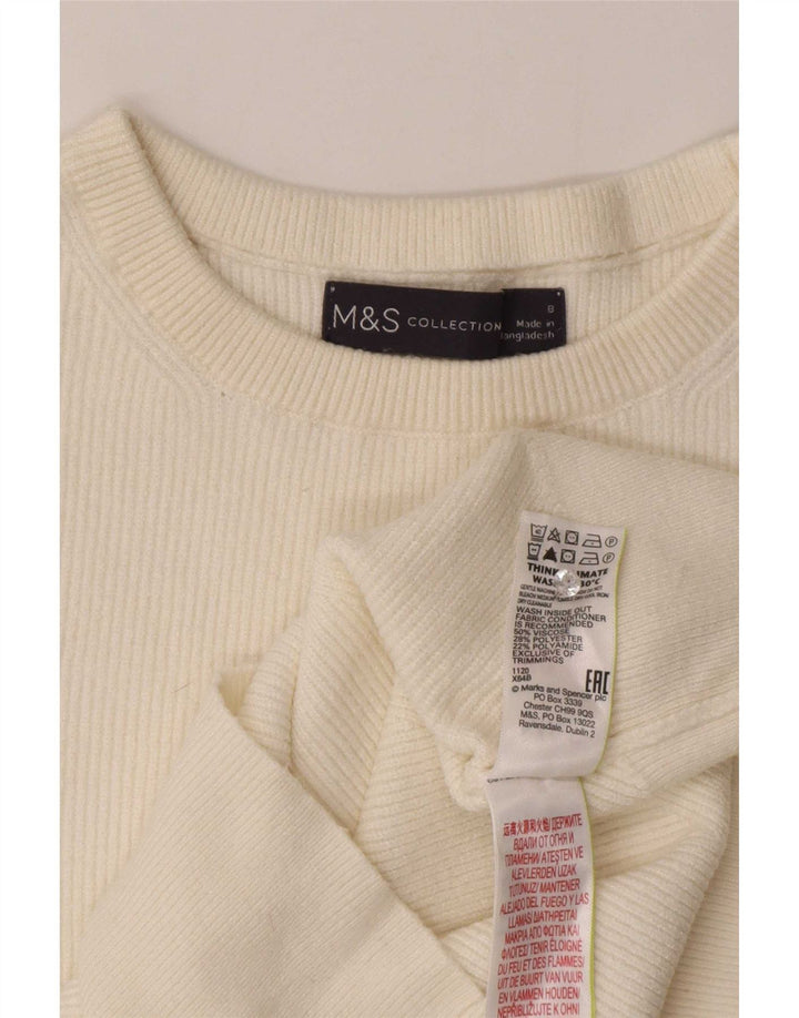 Marks & Spencer Damebluse Top UK 8 Small Off White Viscose