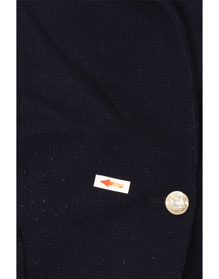 Zara Dame 1 Knap Blazer Jacket UK 14 Large Navy Blue Polyester