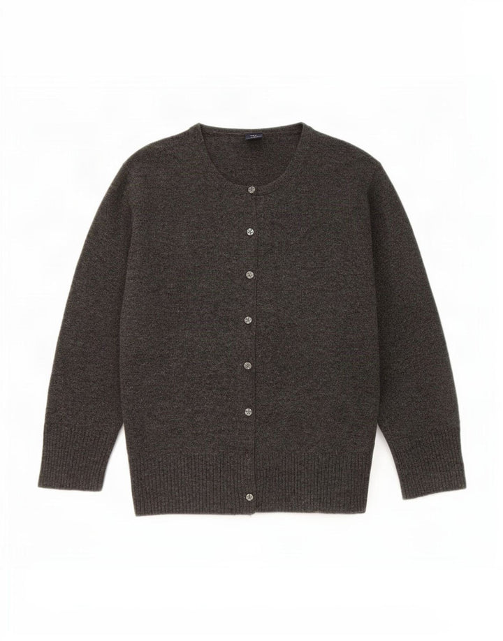Gap Dame 3/4 ærmet cardigan sweater UK 14 Large Grey Lammeuld