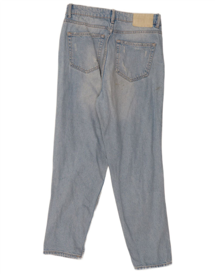 Zara Dame Distressed High Waist Jeans EU 40 Medium W30 L27 Blå