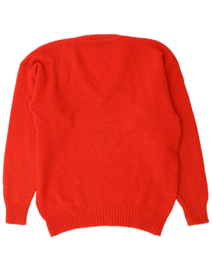 Vintage Herre V-hals sweater Stor Rød Ny Uld