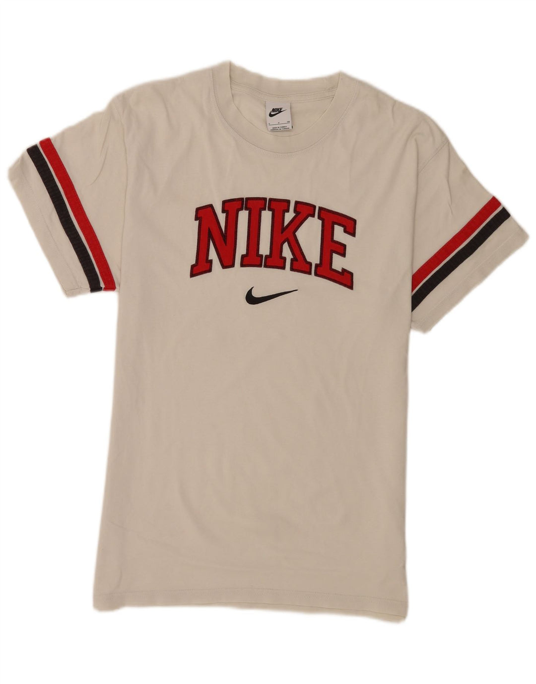 Nike Grafisk T-shirt top lille hvid stribet bomuld