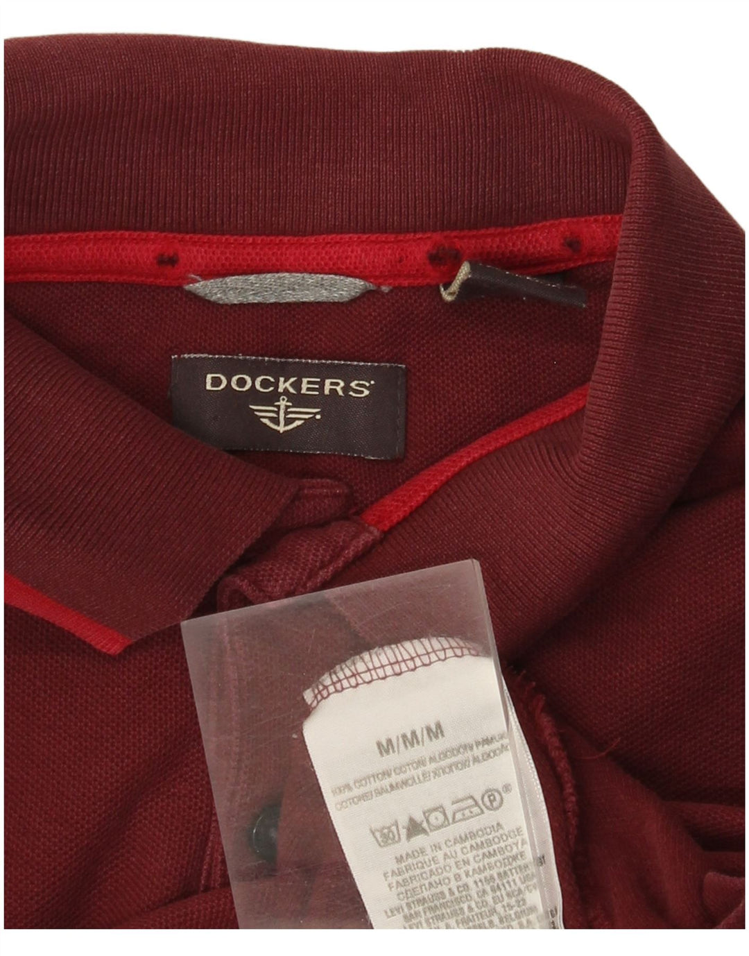 Dockers Langærmet Polo Shirt til mænd Medium Bourgogne bomuld