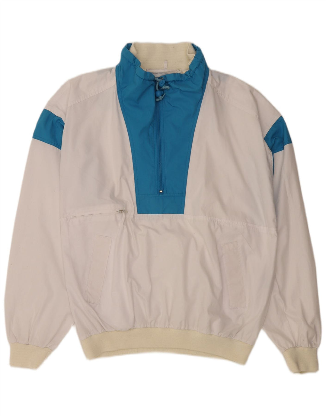 VINTAGE Mens Pullover Tracksuit Top Jacket XL White Colourblock